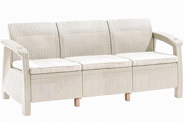 Трёхместный диван  Yalta Sofa 3 Seat белый купить в Высоковске