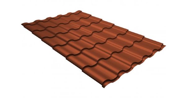 Металлочерепица кредо GL 0,5 GreenСoat Pural RR 750 кирпично-красный (RAL 8004 терракота) купить в Высоковске