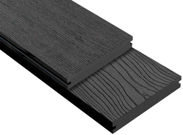 Террасная доска ДПК Outdoor 3D полнотелая STORM/OCEAN BLACK черная купить в Высоковске