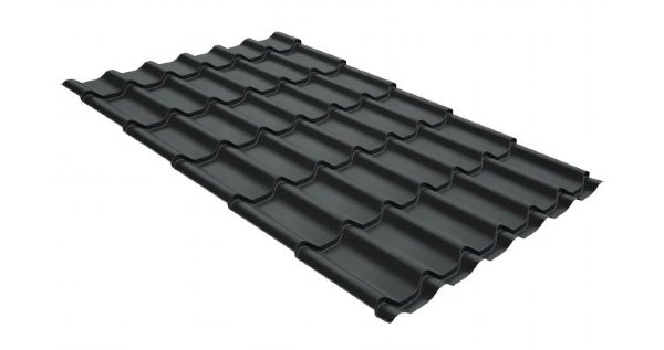 Металлочерепица классик GL 0,5 GreenCoat Pural Matt RR 23 темно-серый (RAL 7024 мокрый асфальт) купить в Высоковске