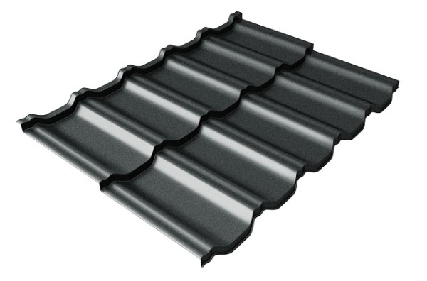 Металлочерепица модульная Квинта Uno Grand Line c 3D резом 0,5 GreenСoat Pural Matt RR2Н3 (RAL 7016 антрацитово-серый) купить в Высоковске