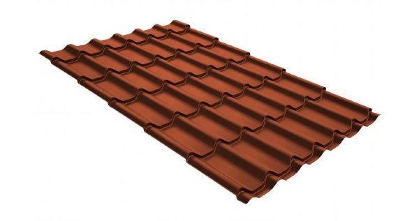 Металлочерепица классик GL 0,5 GreenCoat Pural RR 750 кирпично-красный (RAL 8004 терракота) купить в Высоковске
