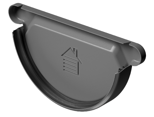 Заглушка желоба D125 Döcke STAL PREMIUM Графит, (RAL 7024) купить в Высоковске