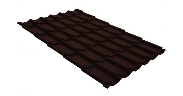 Металлочерепица классик GL 0,5 GreenCoat Pural RR 887 шоколадно-коричневый (RAL 8017 шоколад) купить в Высоковске
