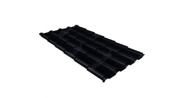 Металлочерепица камея 0,45 Drap RAL 9005 черный купить в Высоковске