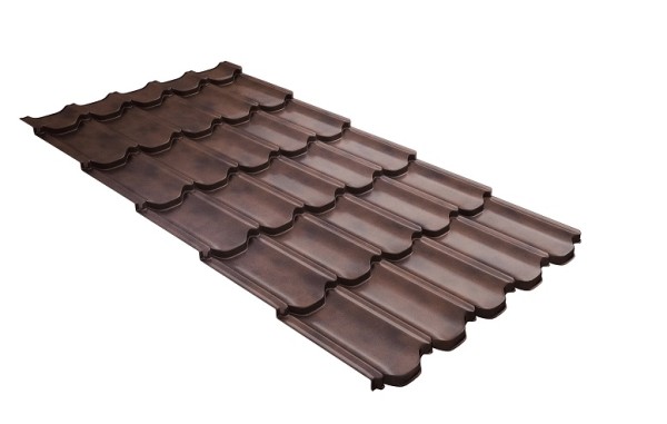Металлочерепица квинта плюс с  3D резом 0,45 Safari Twincolor Brown купить в Высоковске