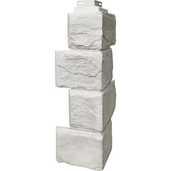 Цокольный сайдинг FineBer – Серия “Камень природный”, Угол наружный Жемчужный купить в Высоковске