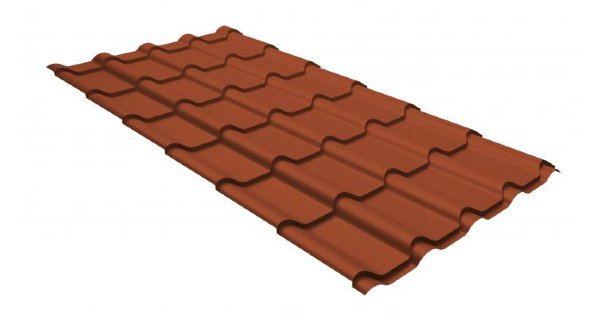Металлочерепица камея GL 0,5 GreenCoat Pural RR 750 кирпично-красный (RAL 8004 терракота) купить в Высоковске