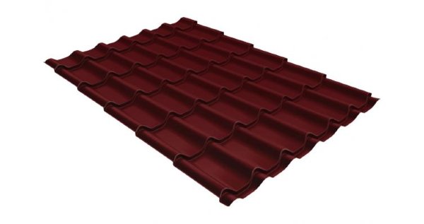 Металлочерепица классик GL 0,5 Velur20 RAL 3005 красное вино купить в Высоковске