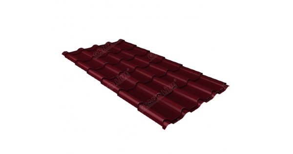 Металлочерепица камея 0,5 Satin RAL 3005 красное вино купить в Высоковске