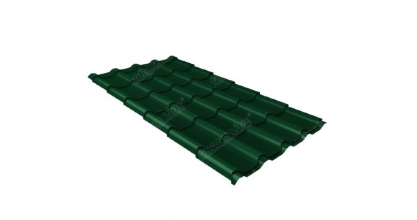 Металлочерепица камея 0,5 Satin RAL 6005 зеленый мох купить в Высоковске