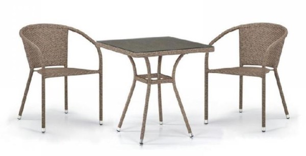 Комплект плетеной мебели AFINA из иск. ротанга T282BNT/Y137C-W56 Light Brown 2Pcs купить в Высоковске