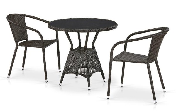 Комплект плетеной мебели AFINA из иск. ротанга T707ANS/Y137C-W53 Brown 2Pcs купить в Высоковске