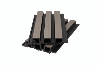 Фасадная панель брусковая двухцветная co-extrusion, snow mix