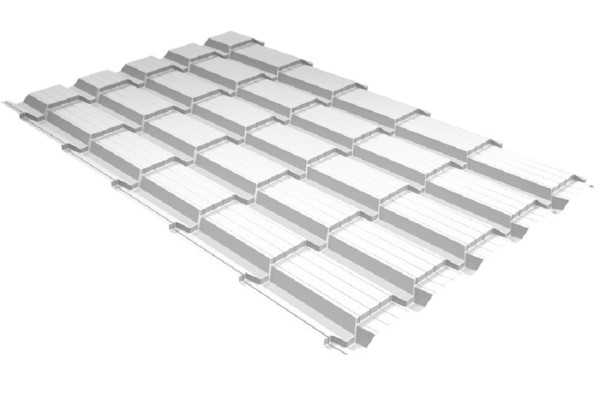 Металлочерепица GL квадро профи 0,5 Satin RAL 9003 сигнальный белый купить в Высоковске