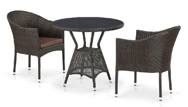 Комплект плетеной мебели AFINA из иск. ротанга T707ANS/Y350-W53 Brown 2Pcs купить в Высоковске