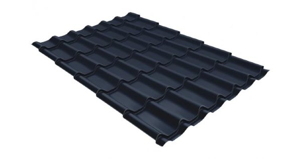 Металлочерепица классик 0,5 Satin RAL 7024 мокрый асфальт купить в Высоковске