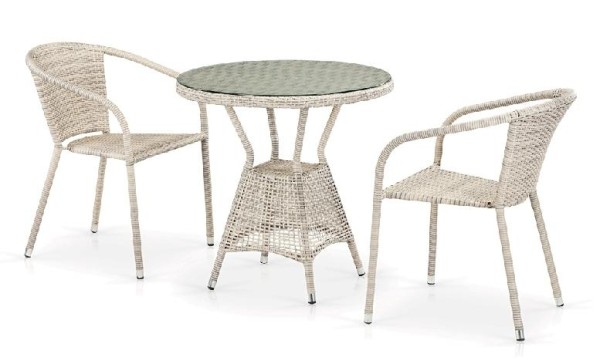 Комплект плетеной мебели AFINA из иск. ротанга T705ANT/Y137C-W85 Latte 2Pcs купить в Высоковске