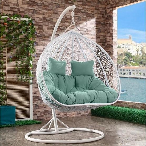 Кресло Подвесное из искусственного ротанга AFM-109A White/Green купить в Высоковске