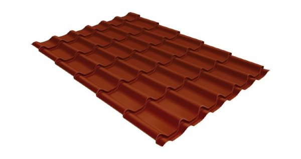 Металлочерепица классик 0,5 Satin RAL 8004 терракота купить в Высоковске