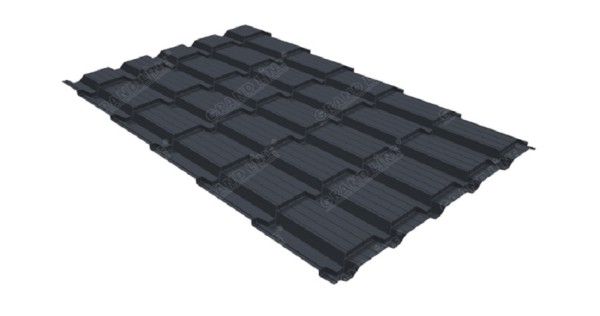 Металлочерепица GL квадро профи 0,5 Satin RAL 7024 мокрый асфальт купить в Высоковске