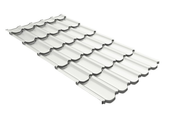 Металлочерепица квинта плюс с 3D резом 0,5 Satin RAL 9003 сигнальный белый купить в Высоковске