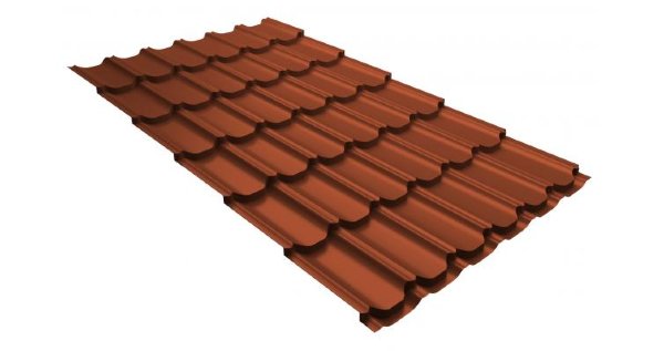 Металлочерепица квинта плюс 0,5 GreenCoat Pural RR 750 кирпично-красный (RAL 8004 терракота) купить в Высоковске